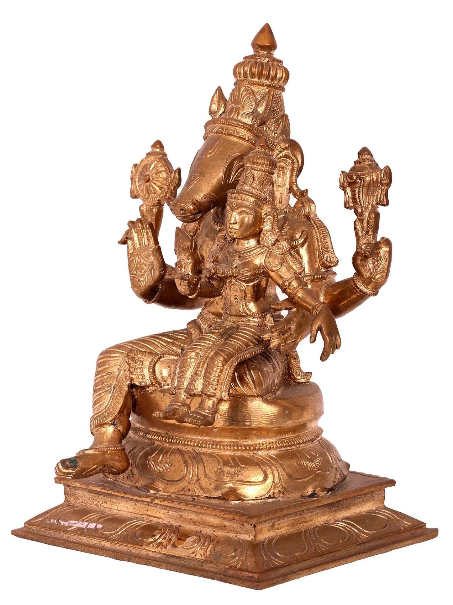 13'' Varaha Idol with Devi Lakshmi | Handmade Bronze Idol | Panchaloha Bronze from Swamimalai