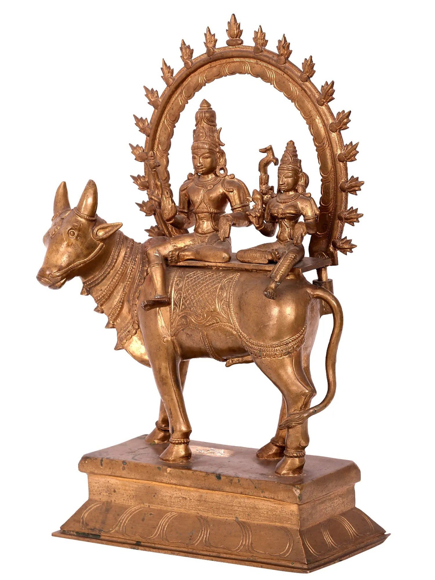 15'' Pradosha Moorthy (Shiv Parvati) | Handmade Bronze Idol | Panchaloha Bronze Statue From Swamimalai