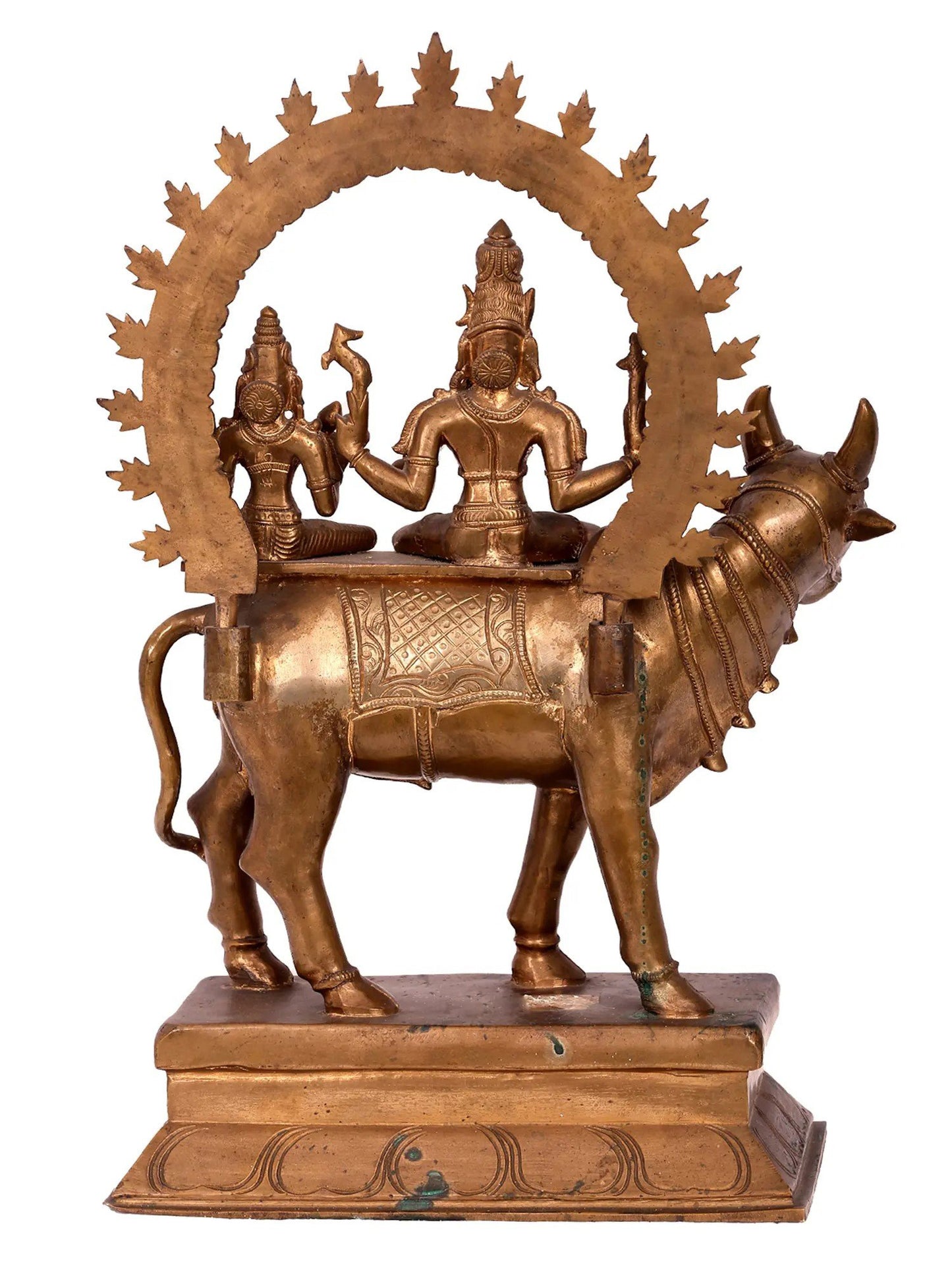 15'' Pradosha Moorthy (Shiv Parvati) | Handmade Bronze Idol | Panchaloha Bronze Statue From Swamimalai