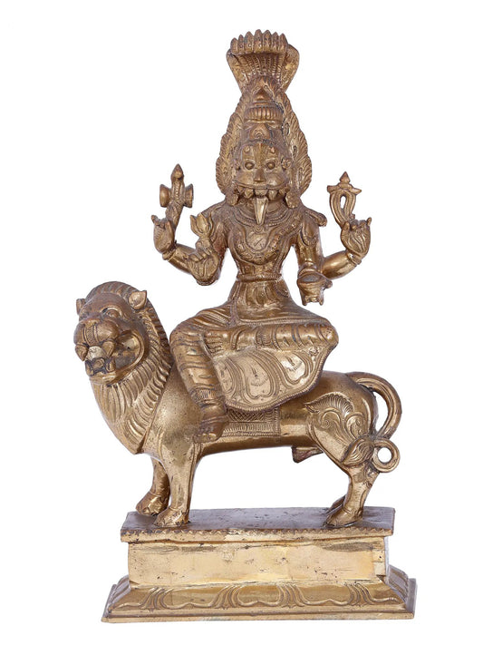 11'' Prathyangira Devi | Madhuchista Vidhana (Lost-Wax) | Panchaloha Bronze from Swamimalai