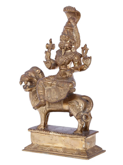 11'' Prathyangira Devi | Madhuchista Vidhana (Lost-Wax) | Panchaloha Bronze from Swamimalai