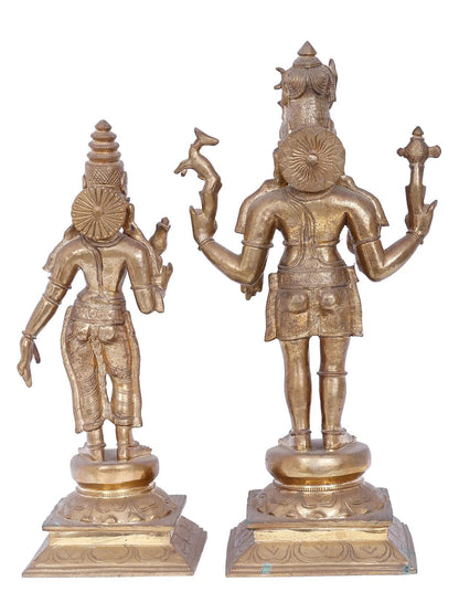 21'' Lord Shiva And Goddess Parvati | Madhuchista Vidhana | Panchaloha Bronze Statue From Swamimalai