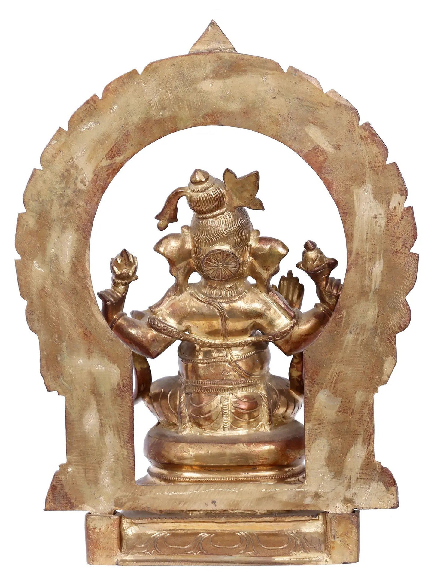 14'' Four Armed Lord Ganesha In Seated Pose | Ganesha Bronze Statue | Panchaloha Bronze Idol From Swamimalai