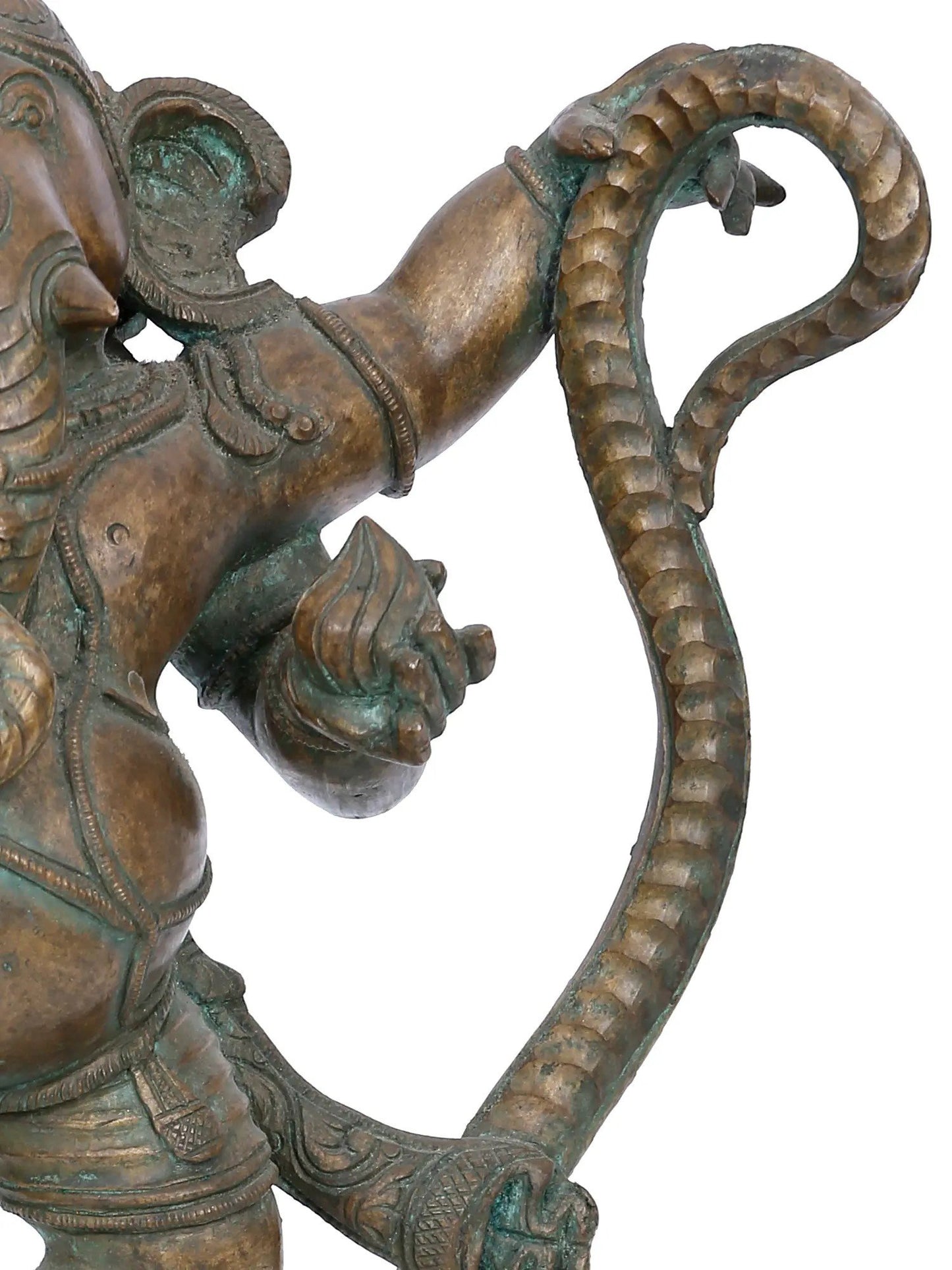 16'' Dancing Ganesha On Serpent Bronze Idol | Ganesha Bronze Statue | Panchaloha Bronze Idol From Swamimalai