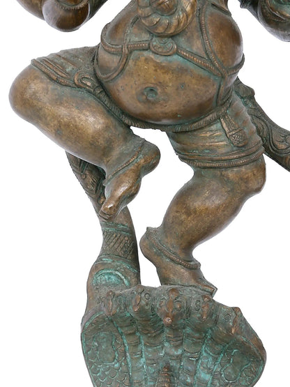 16'' Dancing Ganesha On Serpent Bronze Idol | Ganesha Bronze Statue | Panchaloha Bronze Idol From Swamimalai