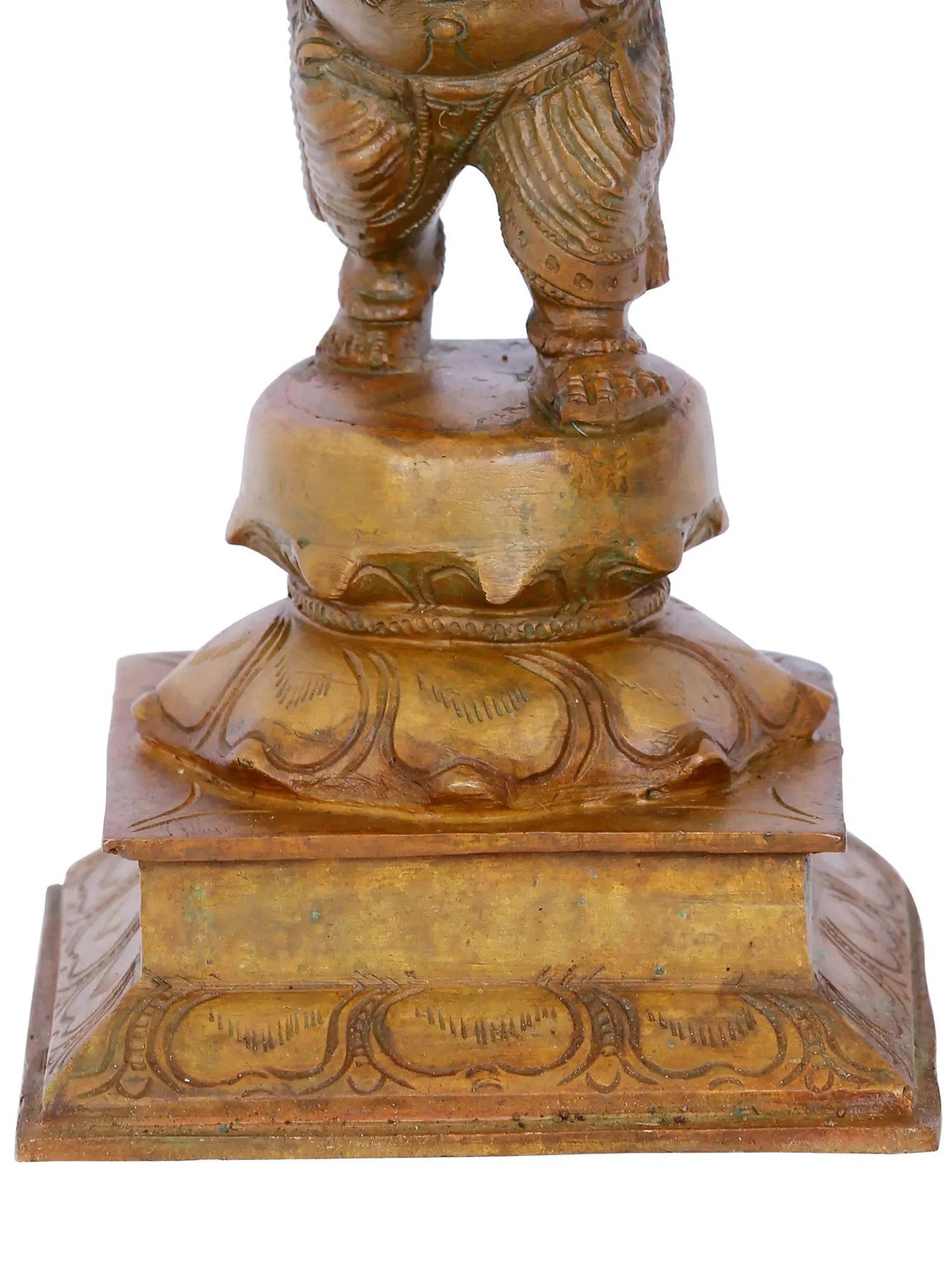 9'' Veer Ganesha Standing On Lotus | Ganesha Bronze Statue | Panchaloha Bronze Idol From Swamimalai