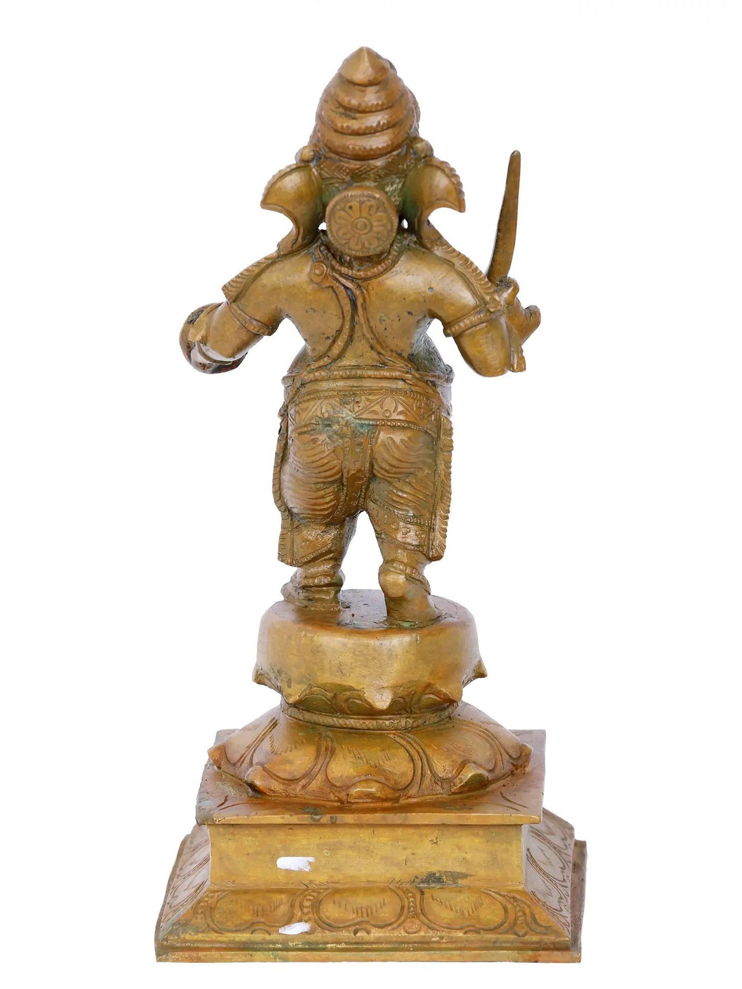 9'' Veer Ganesha Standing On Lotus | Ganesha Bronze Statue | Panchaloha Bronze Idol From Swamimalai