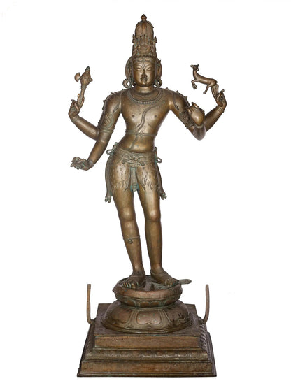 59'' The Lord Shiva As Pashupatinath | Panchaloha Bronze Idol From Swamimalai | Bronze Statue