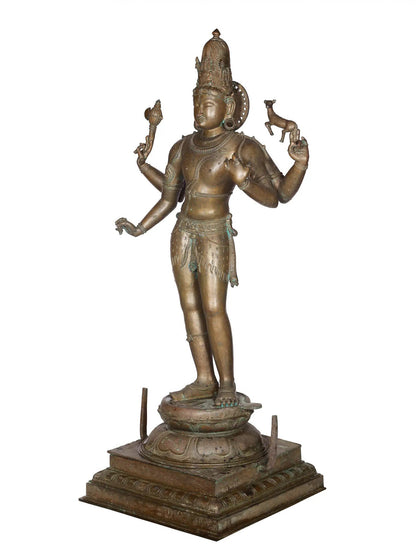 59'' The Lord Shiva As Pashupatinath | Panchaloha Bronze Idol From Swamimalai | Bronze Statue