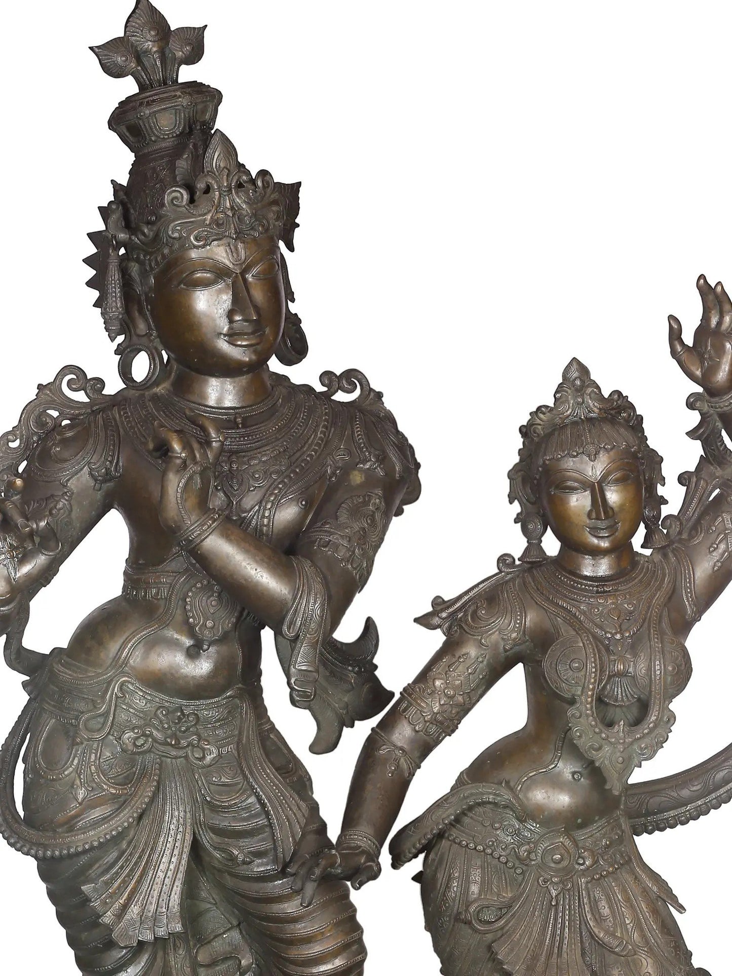 60'' Superfine Large Radha Krishna Statue | Panchaloha Bronze Statue From Swamimalai