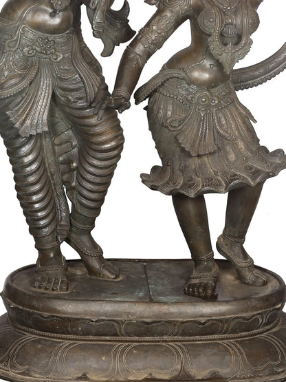 60'' Superfine Large Radha Krishna Statue | Panchaloha Bronze Statue From Swamimalai