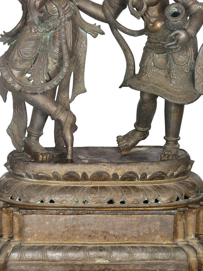 46'' Attractive Radha Krishna Sculpture | Panchaloha Bronze Statue From Swamimalai