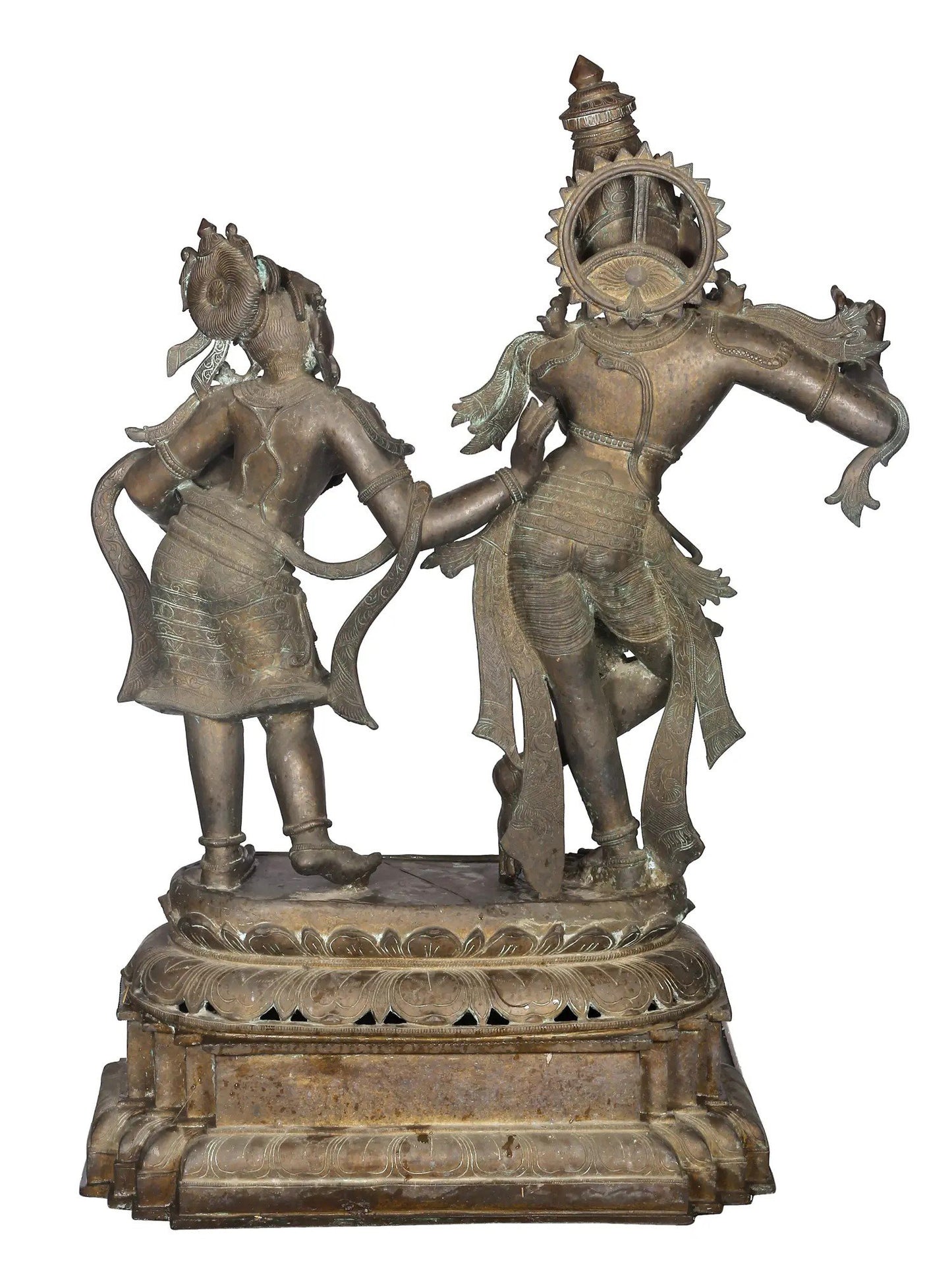 46'' Attractive Radha Krishna Sculpture | Panchaloha Bronze Statue From Swamimalai