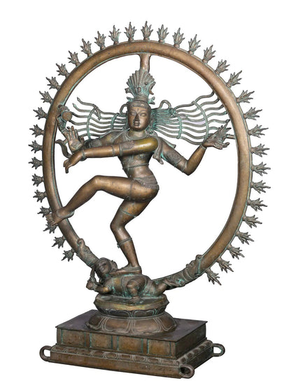 42'' Mahadev As Nataraja Bronze Idol | Panchaloha Bronze Statue From Swamimalai.