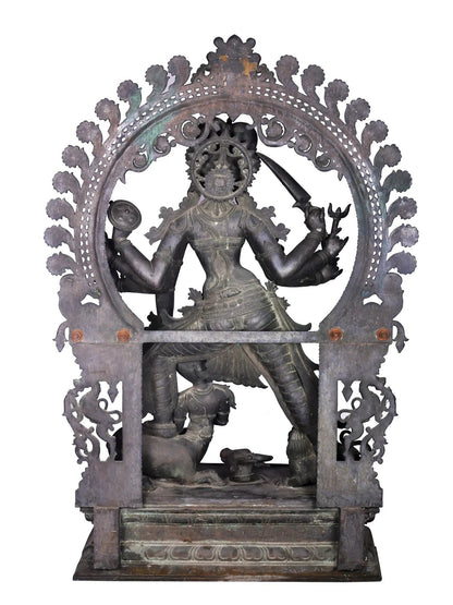 60'' Super Large Standing Mahishasur Mardini (Devi Durga) | Panchaloha Bronze from Swamimalai