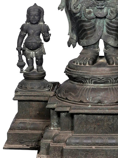 57'' Large Veera Ganpati With Mani Arms And Weapons | Panchaloha Bronze from Swamimalai