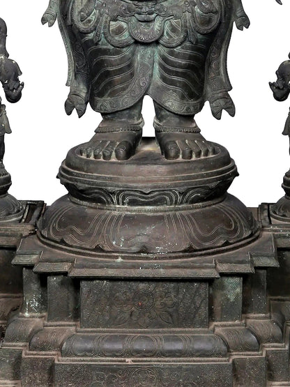 57'' Large Veera Ganpati With Mani Arms And Weapons | Panchaloha Bronze from Swamimalai