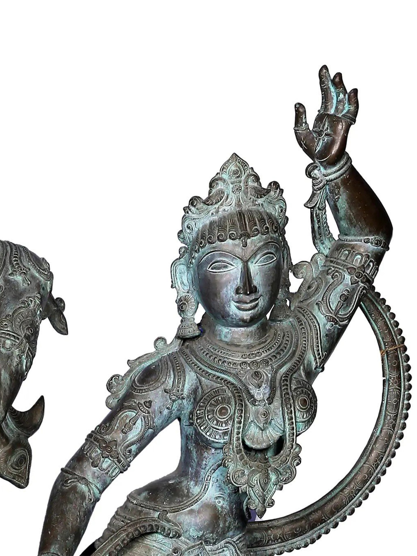 48'' Large Dancing Radha Krishna Idol | Panchaloha Bronze Statue From Swamimalai