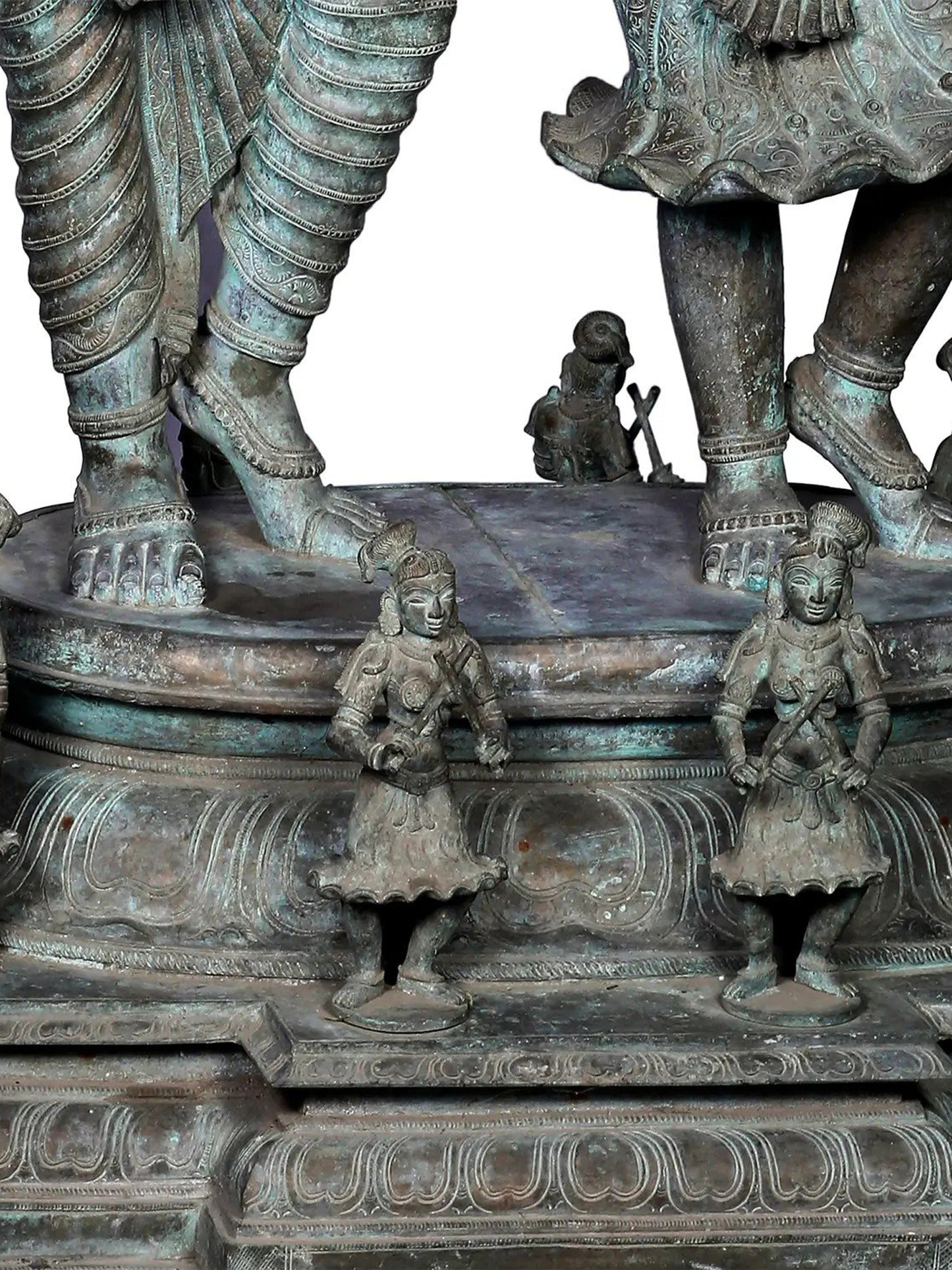 48'' Large Dancing Radha Krishna Idol | Panchaloha Bronze Statue From Swamimalai