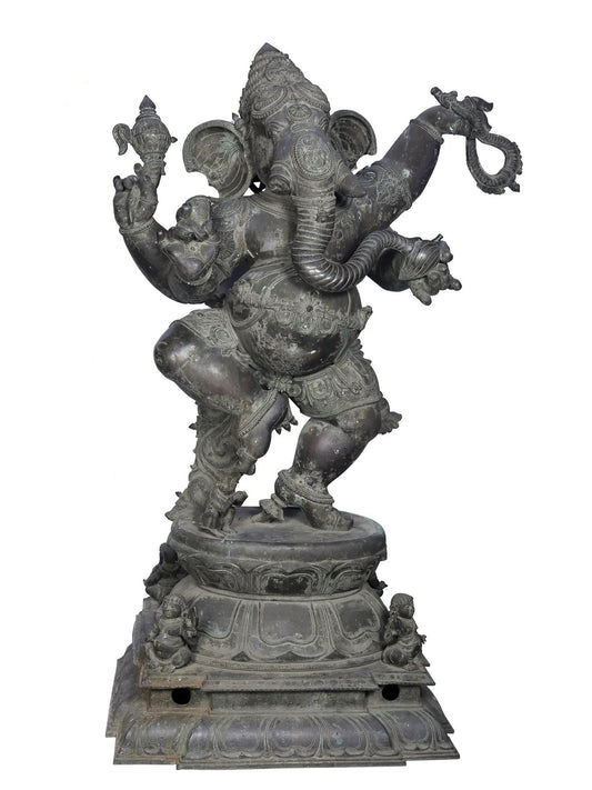 7ft Ganesha as 'Mahakaya Ganapati' | Panchaloha Bronze Statue From Swamimalai, Tamil Nadu | Garden And Temple Statue