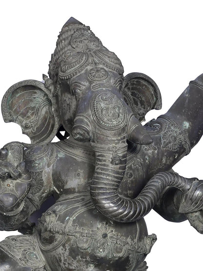 7ft Ganesha as 'Mahakaya Ganapati' | Panchaloha Bronze Statue From Swamimalai, Tamil Nadu | Garden And Temple Statue