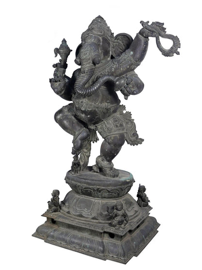 7ft Ganesha as 'Mahakaya Ganapati' | Panchaloha Bronze Statue From Swamimalai, Tamil Nadu | Garden And Temple Statue