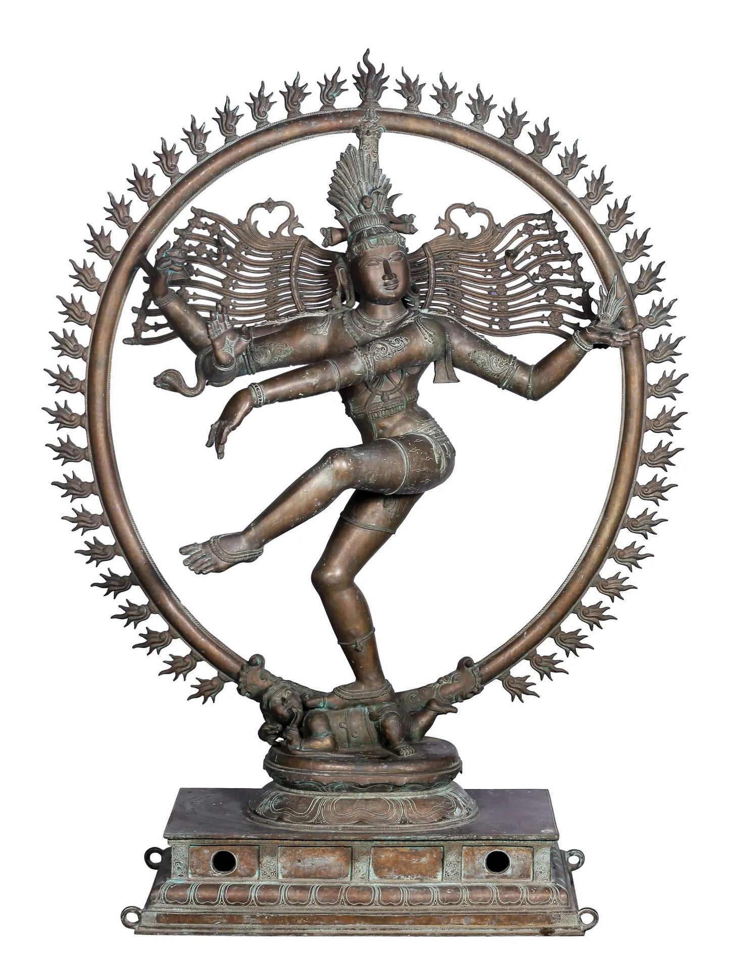 65" Large Shiva As The Lord Of Dance - Nataraja | Panchaloha Bronze Statue From Swamimalai