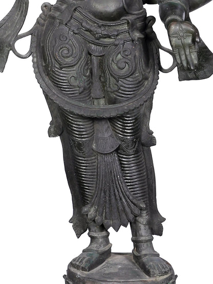 66'' Large Standing Lakshmi Panchaloha Bronze Statue From Swamimalai | Bronze Sculpture For Garden And Temple