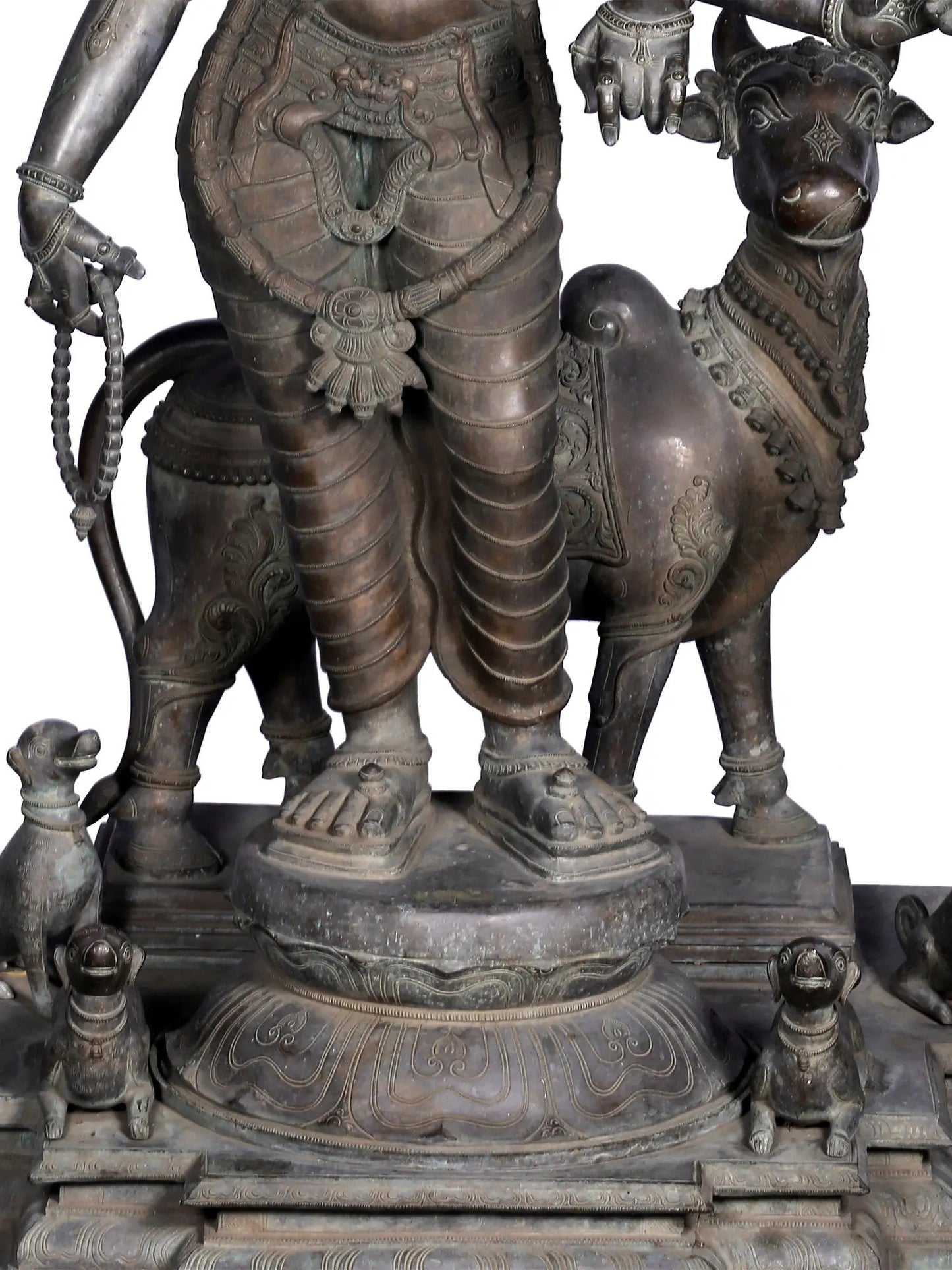 58'' Large Six Armed Trimukhi Dattatreya Statue | Panchaloha Bronze Statue From Swamimalai | Statue For Garden And Temple