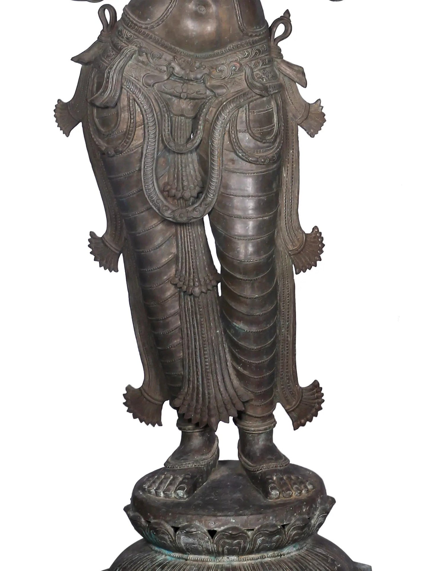 62'' Large Pair Of Deepalakshmi Statue | Panchaloha Bronze Statue From Swamimalai