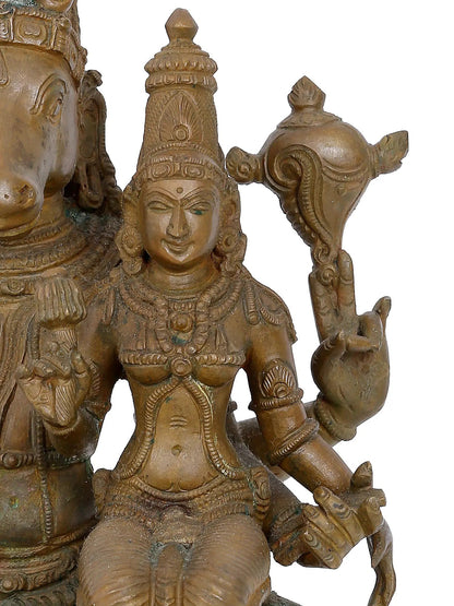 11'' Lord Hayagreeva With Goddess Lakshmi | Panchaloha Bronze Staute From Swamimalai