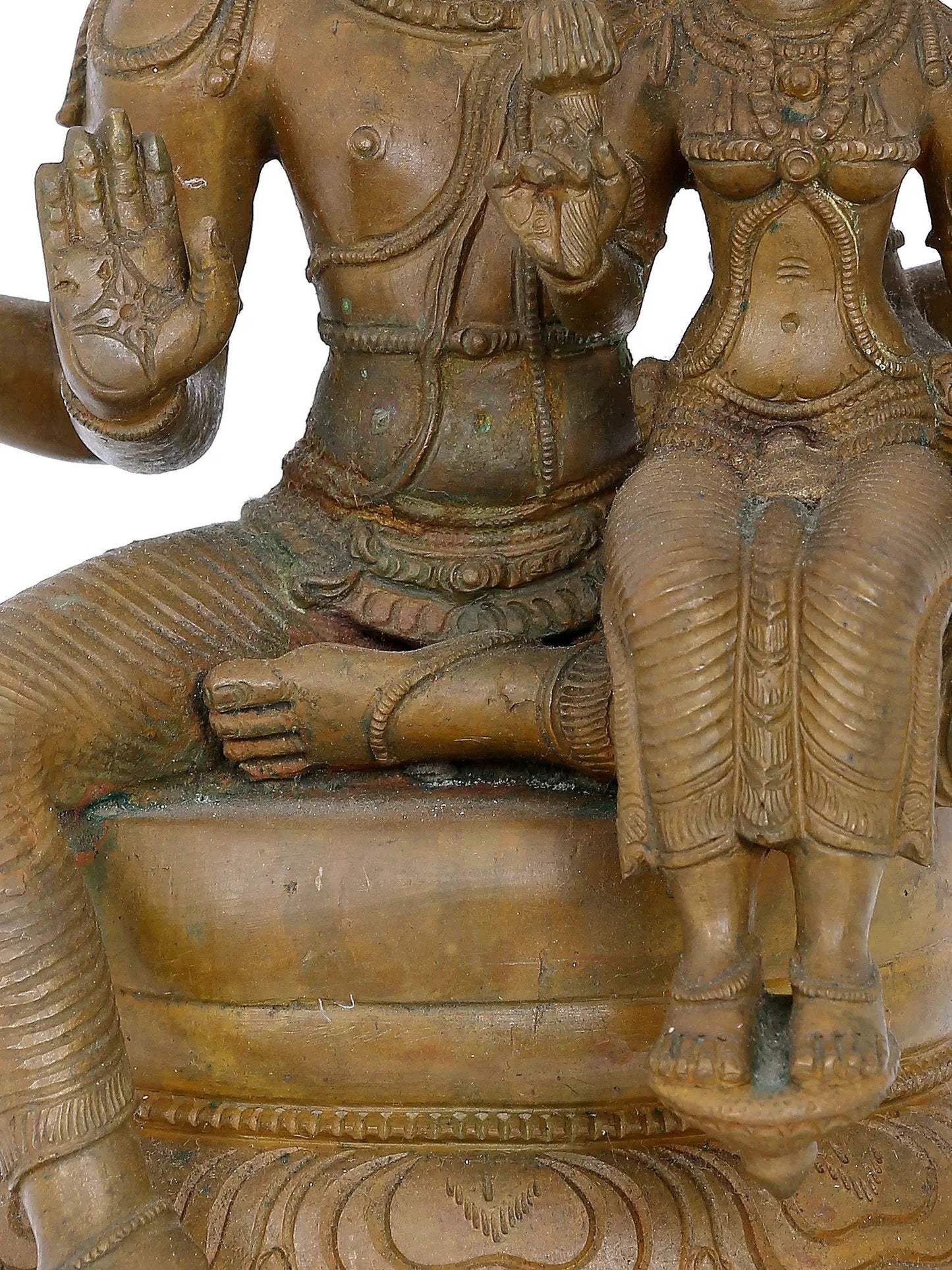 11'' Lord Hayagreeva With Goddess Lakshmi | Panchaloha Bronze Staute From Swamimalai