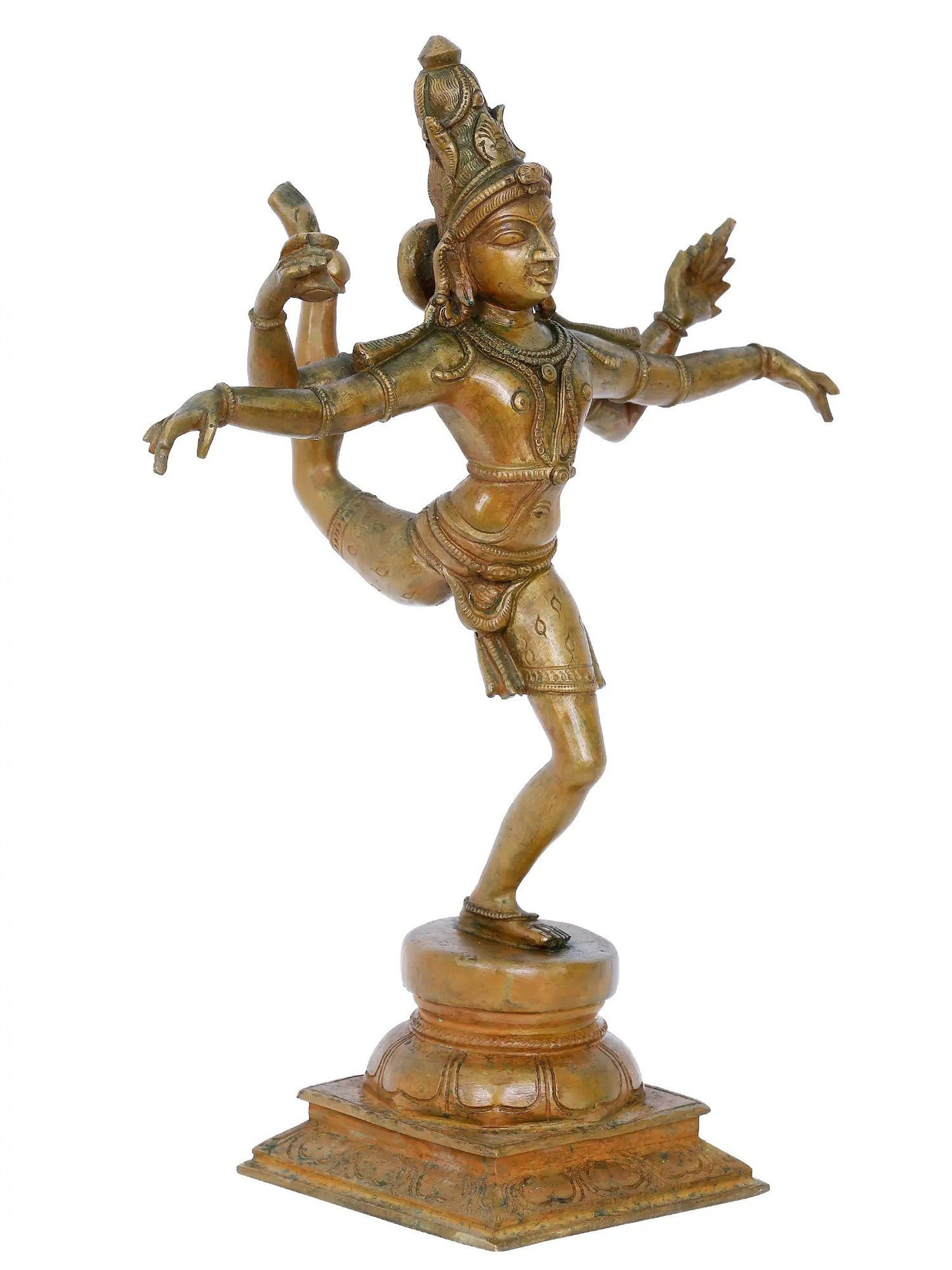 13'' Shiva Tandava - Mahadev In Dancing Posture | Panchaloha Bronze Statue From Swamimalai