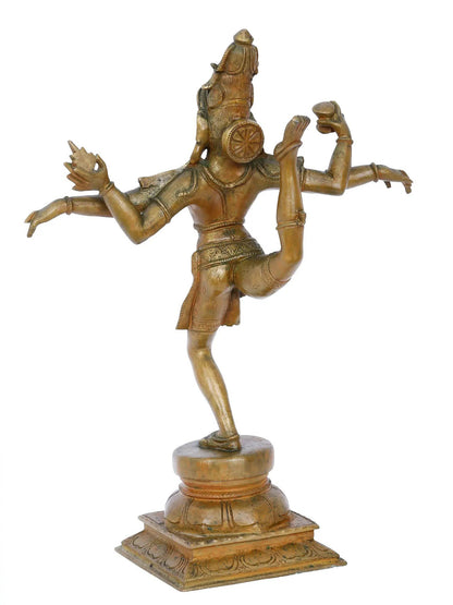 13'' Shiva Tandava - Mahadev In Dancing Posture | Panchaloha Bronze Statue From Swamimalai