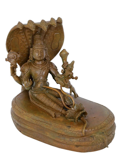 7'' Lord Vishnu As Ranganatha Bronze Sculpture | Panchaloha Bronze Statue From Swamimalai