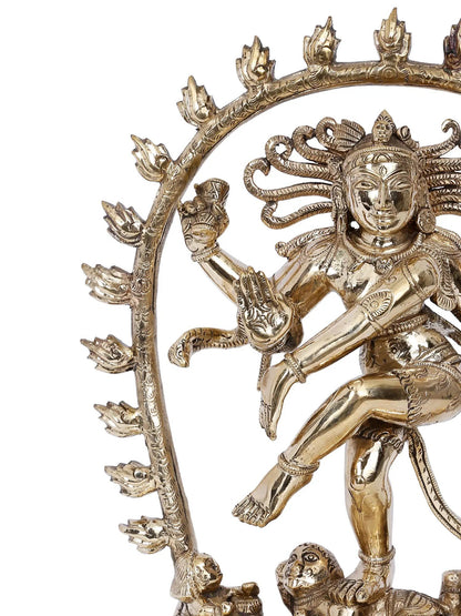 10'' Jatadhari Shiva As Nataraja Panchaloha Bronze Idol | Panchaloha Bronze Statue From Swamimalai