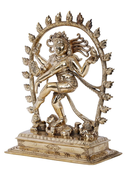 10'' Jatadhari Shiva As Nataraja Panchaloha Bronze Idol | Panchaloha Bronze Statue From Swamimalai