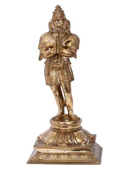 12'' Standing Sankat Mochan Veer Hanuman Statue | Panchaloha Bronze Statue From Swamimalai