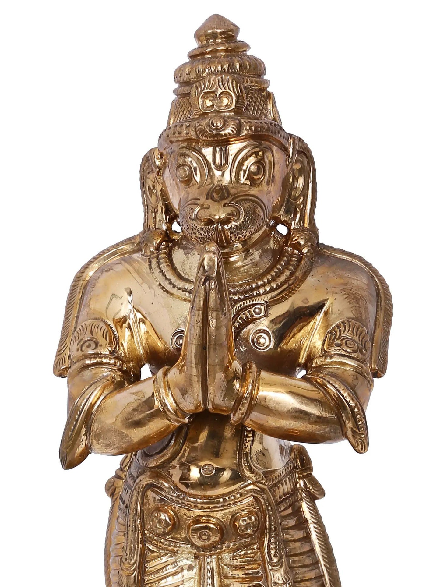 12'' Standing Sankat Mochan Veer Hanuman Statue | Panchaloha Bronze Statue From Swamimalai