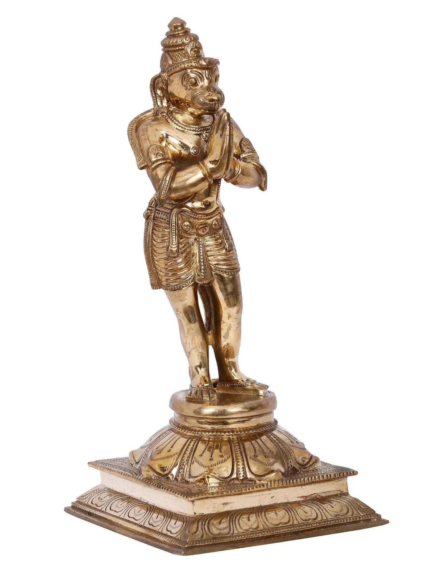 12'' Standing Sankat Mochan Veer Hanuman Statue | Panchaloha Bronze Statue From Swamimalai