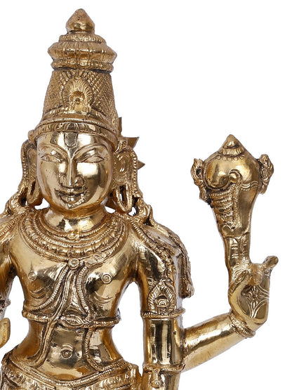 13'' Lord Vishnu Bronze Idol | Panchaloha Bronze Statue From Swamimalai | Bronze Idol For Temple