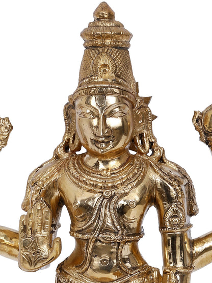 13'' Lord Vishnu Bronze Idol | Panchaloha Bronze Statue From Swamimalai | Bronze Idol For Temple