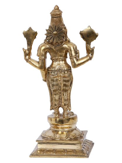 13'' Lord Vishnu Bronze Idol | Panchaloha Bronze Statue From Swamimalai | Bronze Idol For Temple