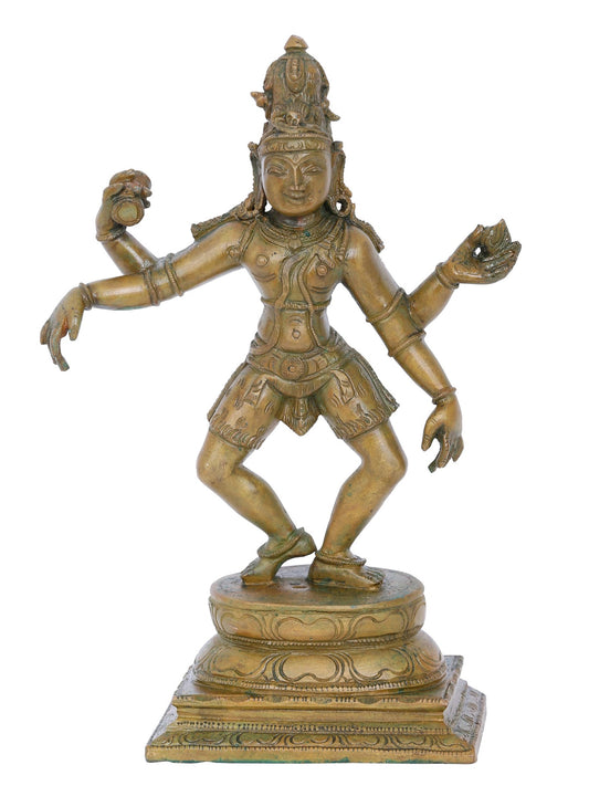 9'' Shiva Tandava Posture Sculpture | Panchaloha Bronze Statue From Swamimalai