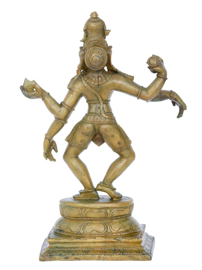 9'' Shiva Tandava Posture Sculpture | Panchaloha Bronze Statue From Swamimalai