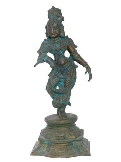 12'' Dancing Apsara Sculpture | Panchaloha Bronze Statue From Swamimalai | Bronze Idol