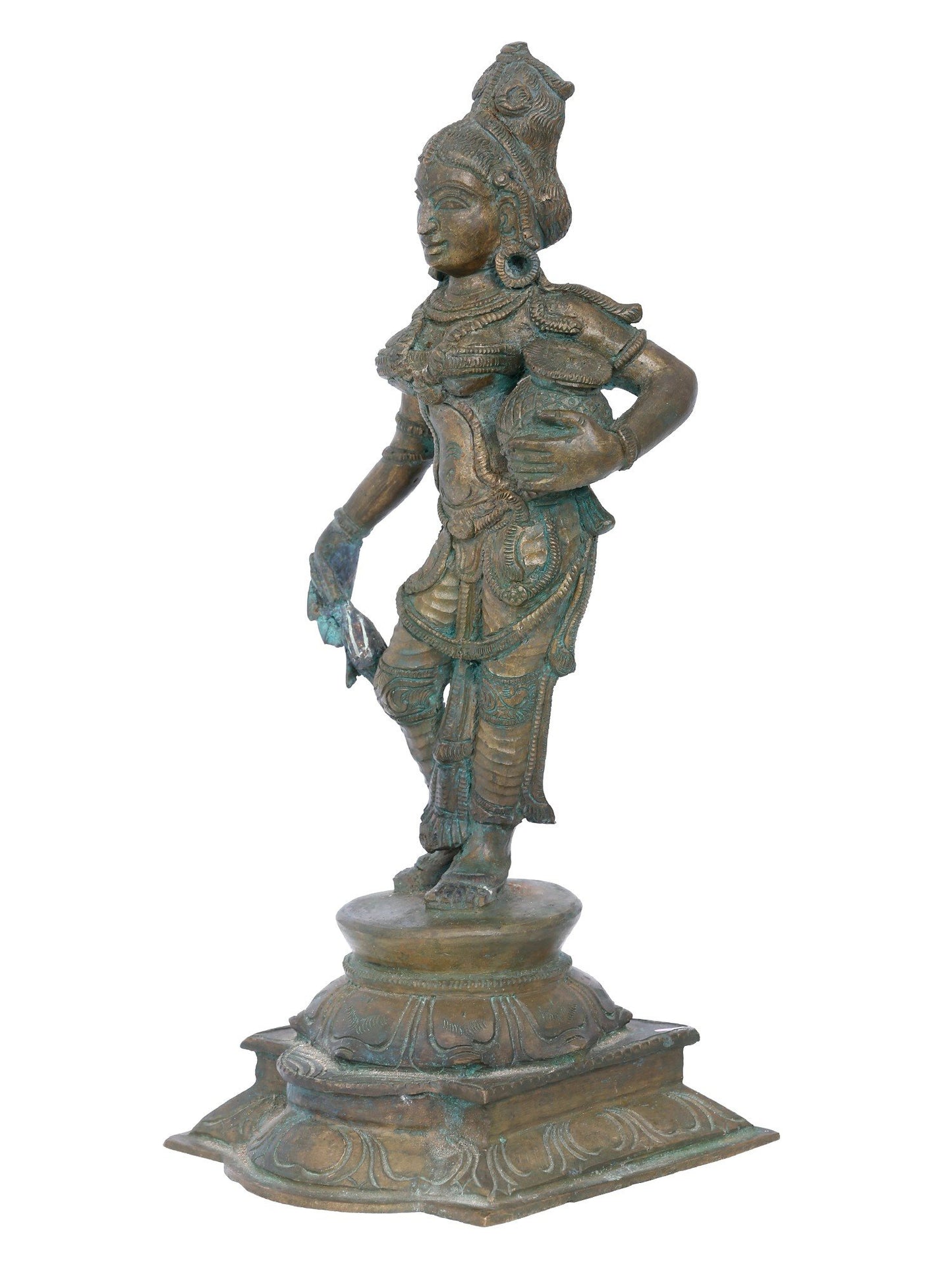 12'' Apsara With  Pot Of Water | Panchaloha Bronze Statue From Swamimalai | Decorative Statue