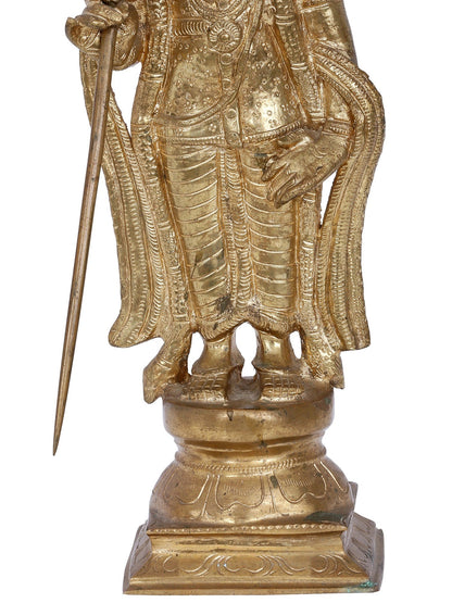 13'' Palani Murugan (Kartikeya) Bronze Statue With Turban | Panchaloha Bronze Statue From Swamimalai