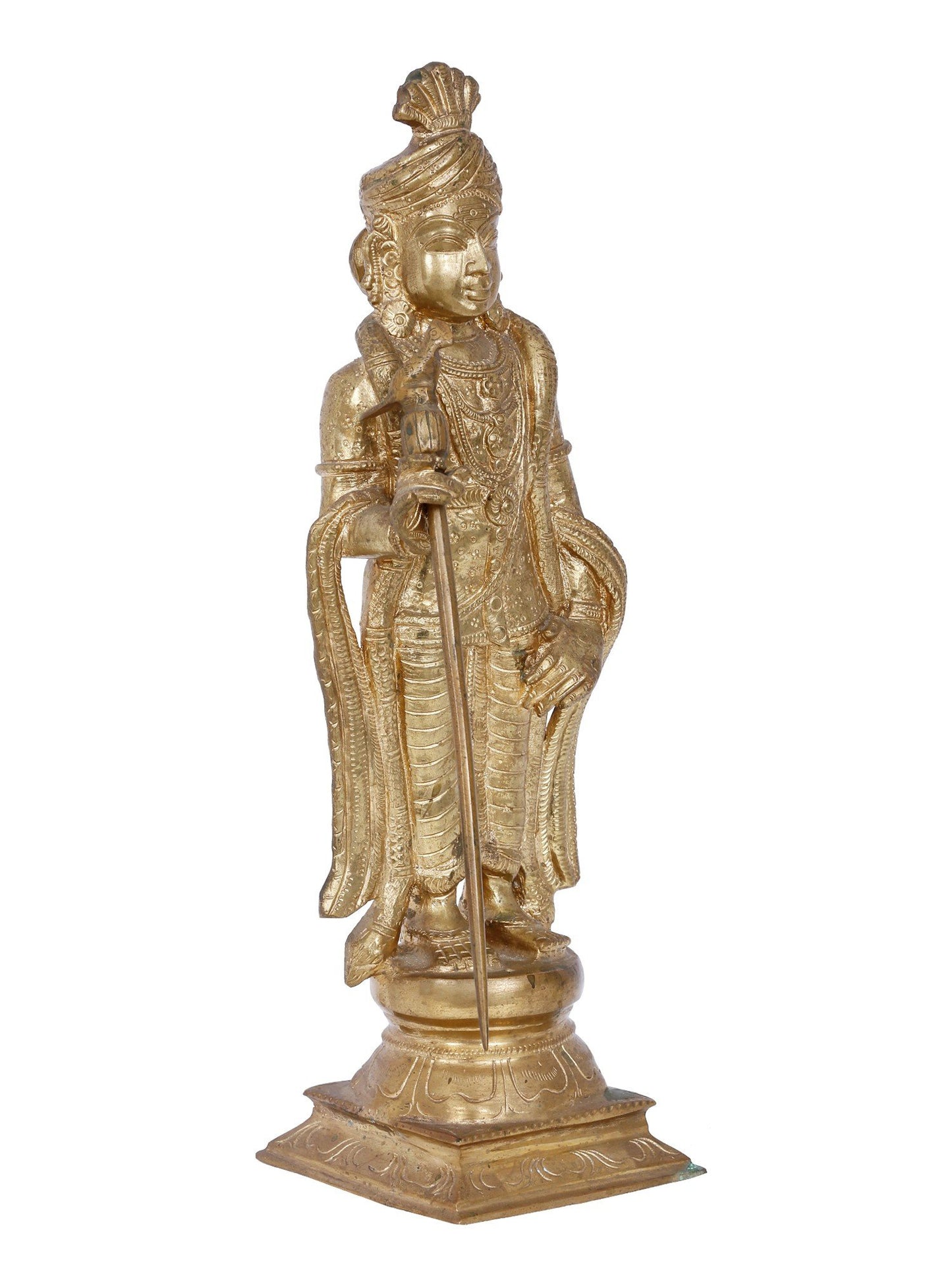 13'' Palani Murugan (Kartikeya) Bronze Statue With Turban | Panchaloha Bronze Statue From Swamimalai