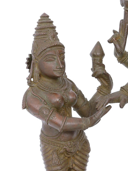 12'' Standing Lord Shiva With Goddess Parvati | Panchaloha Bronze Statue From Swamimalai